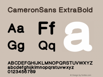 CameronSans ExtraBold Version 001.000 Font Sample