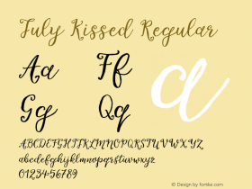 July Kissed Regular Unknown Font Sample