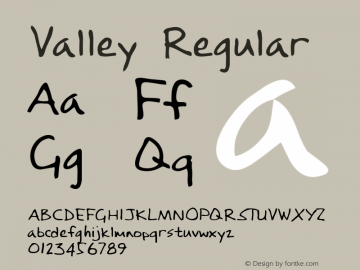 Valley Regular Altsys Metamorphosis:3/2/95 Font Sample