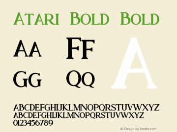 Atari Bold Bold Version 1.000 Font Sample