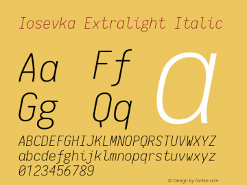 Iosevka Extralight Italic 1.10.4图片样张