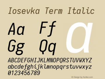 Iosevka Term Italic 1.10.4图片样张