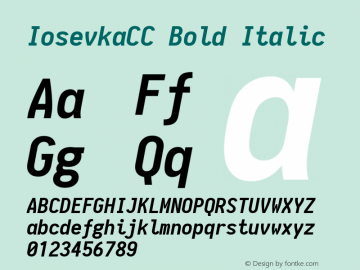 IosevkaCC Bold Italic 1.10.4 Font Sample