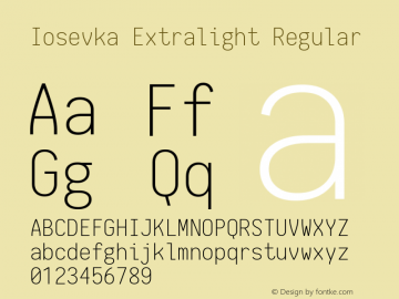 Iosevka Extralight Regular 1.10.4图片样张
