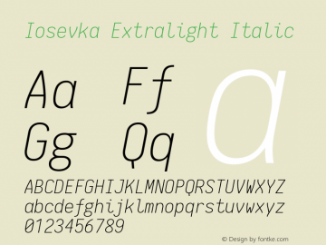 Iosevka Extralight Italic 1.10.4图片样张
