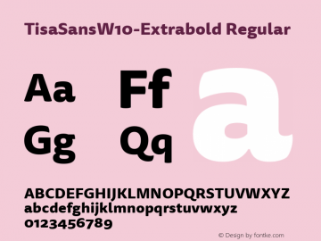 TisaSansW10-Extrabold Regular Version 7.504 Font Sample