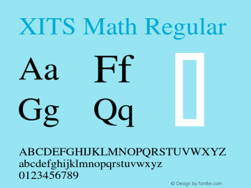 XITS Math Regular Version 1.108图片样张