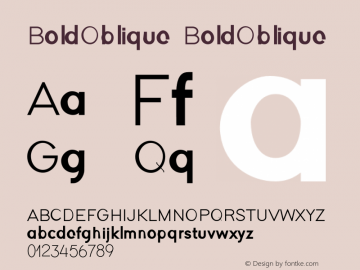 BoldOblique BoldOblique Version 1 Font Sample