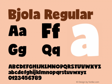 Bjola Regular 1.000 Font Sample