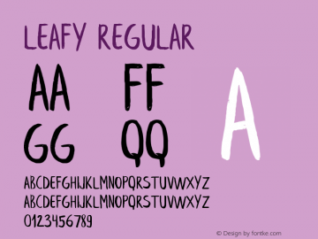Leafy Regular Version 1.000 Font Sample