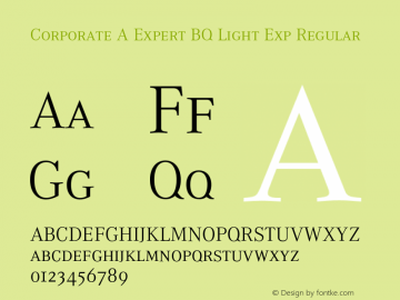 Corporate A Expert BQ Light Exp Regular 001.000 Font Sample