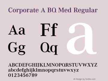 Corporate A BQ Med Regular 001.000 Font Sample