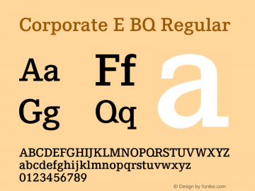 Corporate E BQ Regular 001.000 Font Sample