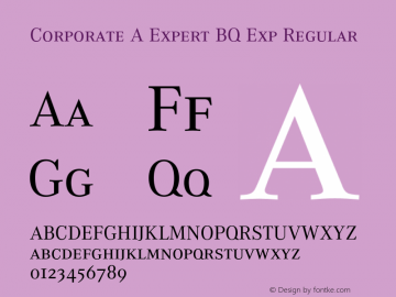 Corporate A Expert BQ Exp Regular 001.000 Font Sample