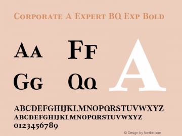 Corporate A Expert BQ Exp Bold 001.000 Font Sample