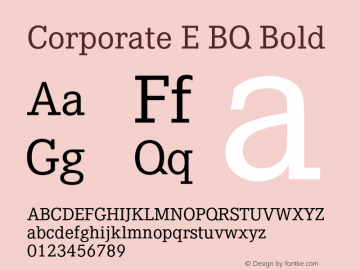 Corporate E BQ Bold 001.000 Font Sample