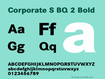 Corporate S BQ 2 Bold 001.000 Font Sample