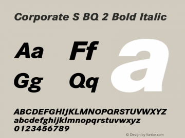 Corporate S BQ 2 Bold Italic 001.000 Font Sample