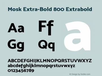 Mosk Extra-Bold 800 Extrabold Version 1.000 2016 initial release图片样张