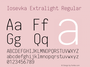 Iosevka Extralight Regular 1.10.5图片样张