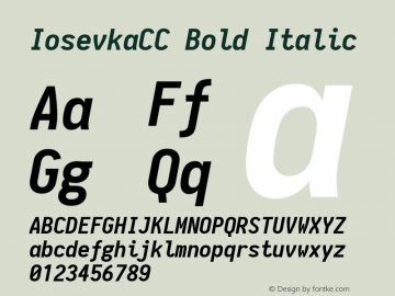 IosevkaCC Bold Italic 1.10.5 Font Sample