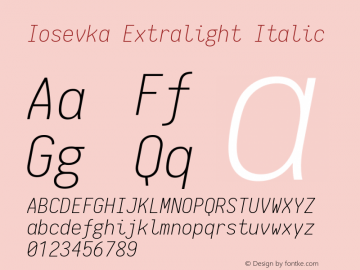 Iosevka Extralight Italic 1.10.5图片样张