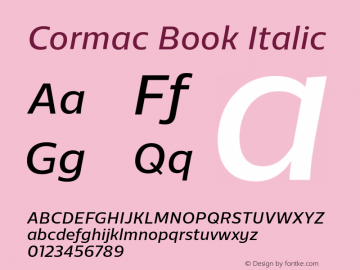 Cormac Book Italic 1.000图片样张