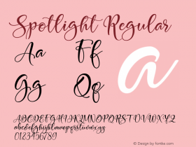 Spotlight Regular Version 1.000 Font Sample