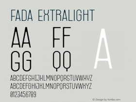 Fada ExtraLight Version 1.000 | wf jerry Font Sample