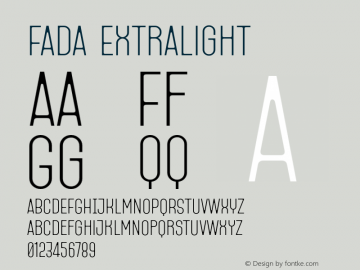 Fada ExtraLight Version 1.000 | wf jerry Font Sample