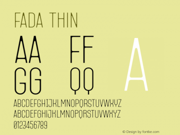 Fada Thin Version 1.000 | wf jerry Font Sample