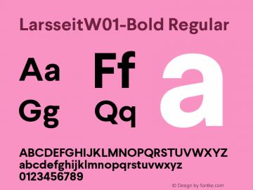 LarsseitW01-Bold Regular Version 1.00 Font Sample