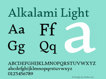 Alkalami Light 0.924 Font Sample