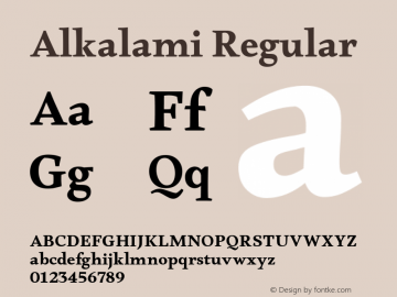 Alkalami Regular 0.924 Font Sample