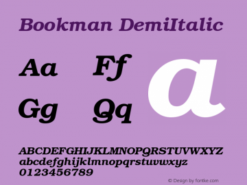 Bookman DemiItalic Altsys Fontographer 4.0.2 96.6.4图片样张