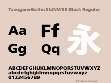 TazuganeGothicStdNW50-Black Regular Version 1.00图片样张