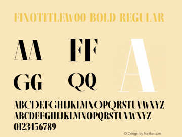 FinoTitleW00-Bold Regular Version 1.12 Font Sample