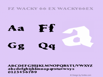 FZ WACKY 66 EX WACKY66EX Version 1.000 Font Sample