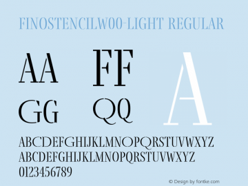 FinoStencilW00-Light Regular Version 1.12图片样张