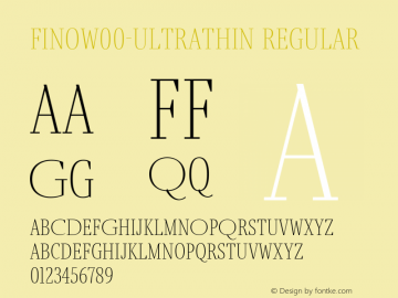 FinoW00-UltraThin Regular Version 1.12 Font Sample