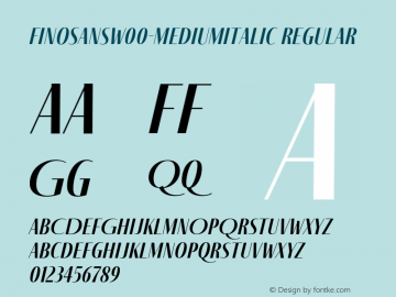 FinoSansW00-MediumItalic Regular Version 1.12图片样张