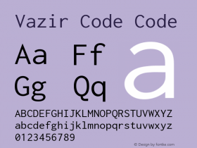 Vazir Code Code Version 1.0.3 Font Sample