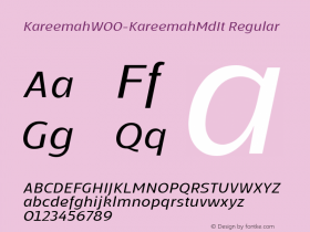 KareemahW00-KareemahMdIt Regular Version 1.10 Font Sample