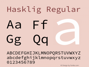 Hasklig Regular Version 2.030;PS 1.0;hotconv 16.6.51;makeotf.lib2.5.65220 Font Sample