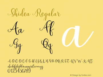 Shidea Regular 1.000 Font Sample