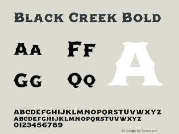 Black Creek Bold Version 1.000 Font Sample