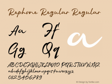 Rephone Regular Regular Version 1.000 http://majestype.com图片样张