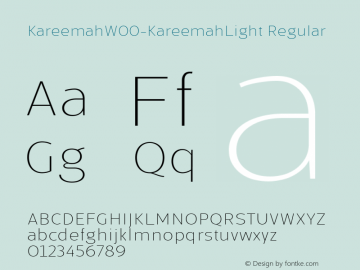 KareemahW00-KareemahLight Regular Version 1.10 Font Sample