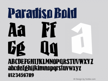 Paradiso Bold 1.000 Font Sample