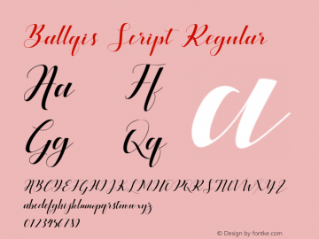 Ballqis Script Regular Version 1.000图片样张